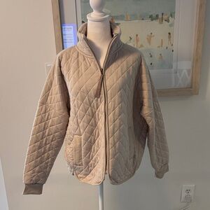 NWOT RBX Beige Quilted Bomber Jacket Size XL